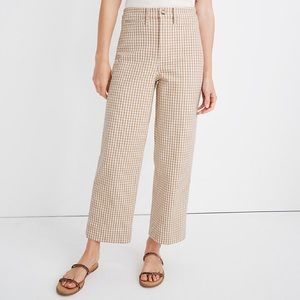 Madewell Slim Emmett Wide-Leg Crop Gingham Check